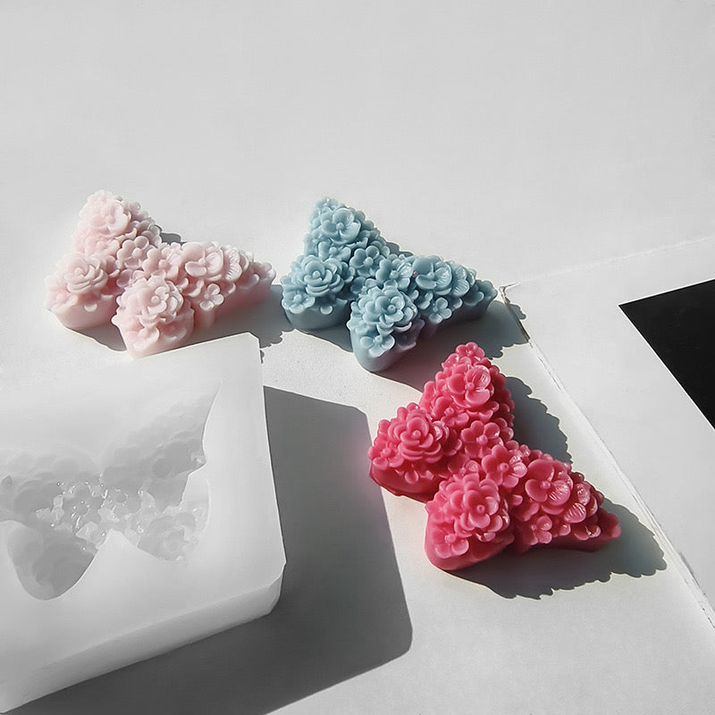 Flower Butterfly Candle Silicone Mold h013