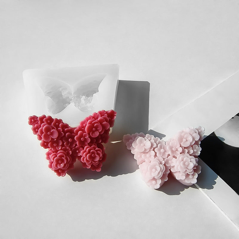 Flower Butterfly Candle Silicone Mold h013