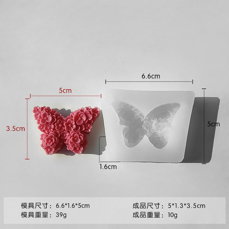 Flower Butterfly Candle Silicone Mold h013