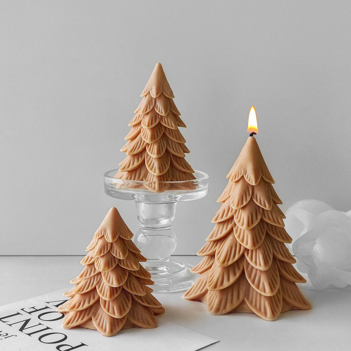 Christmas Tree Candle Silicone Mold h01