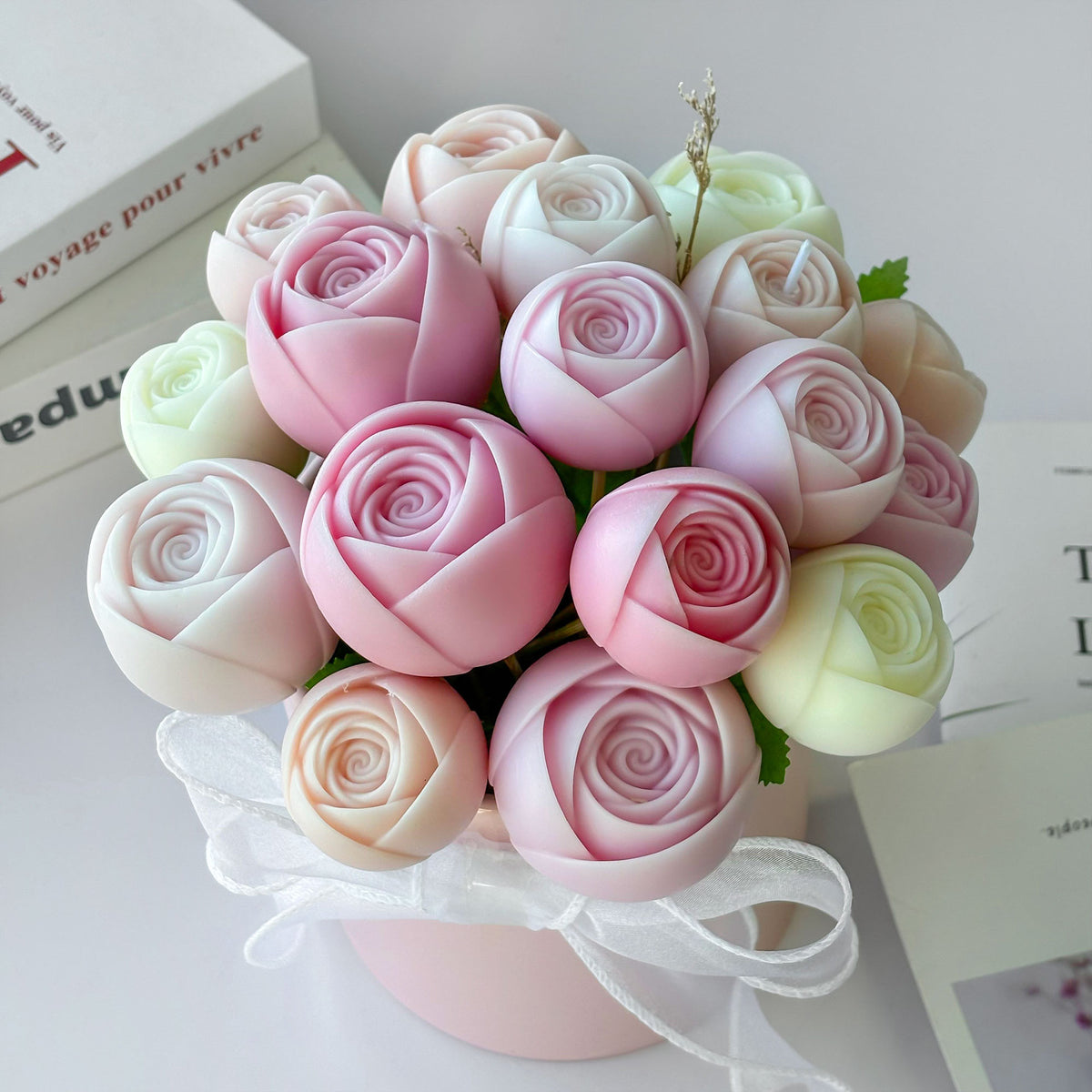 Rose Flower Candle Silicone Mold h05