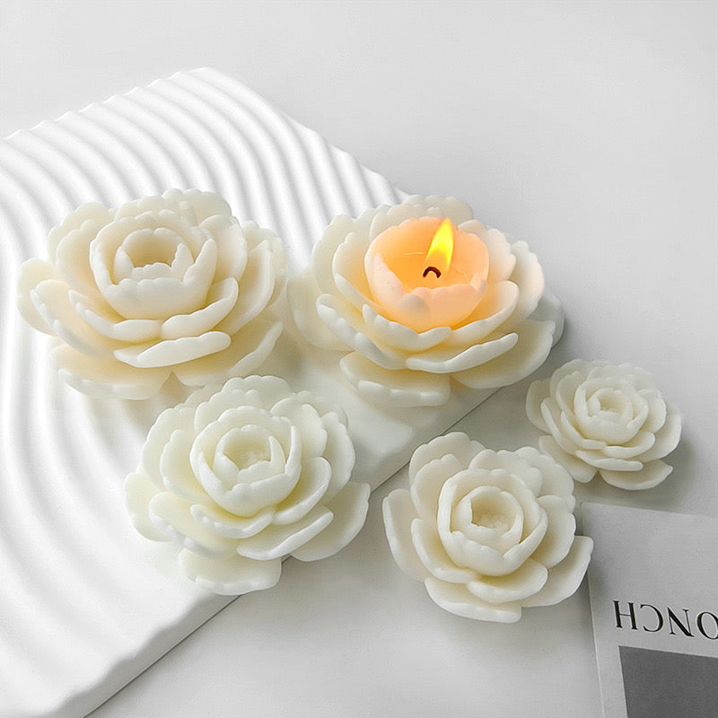 Camellia Flower Candle Silicone Mold h012