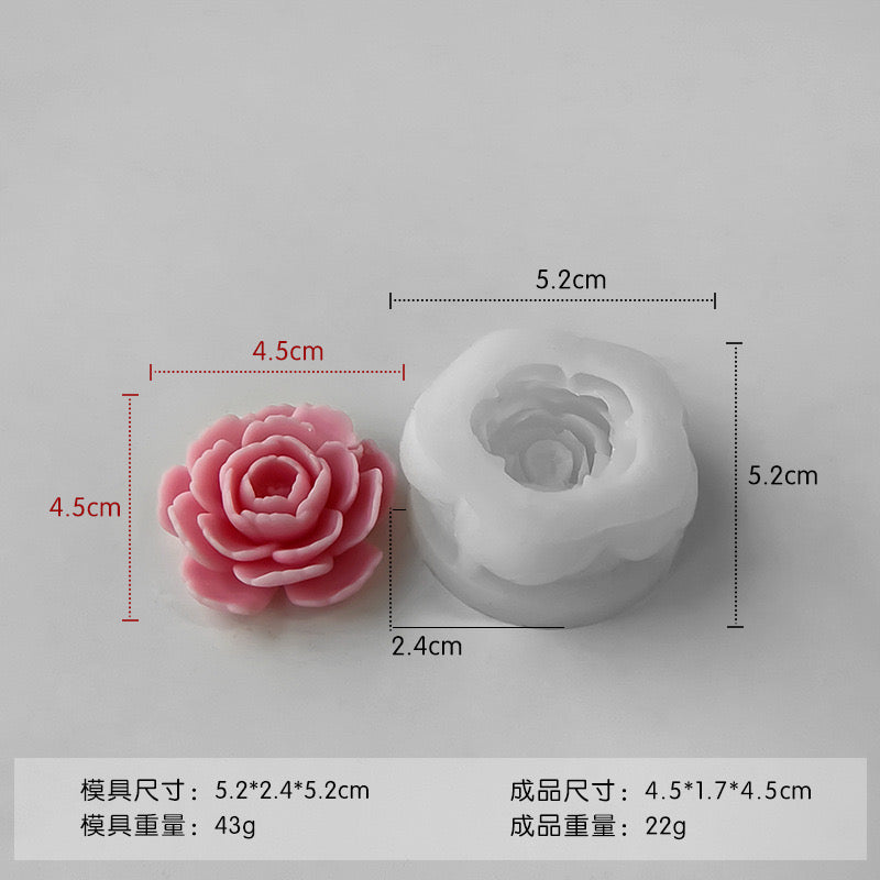 Camellia Flower Candle Silicone Mold h012
