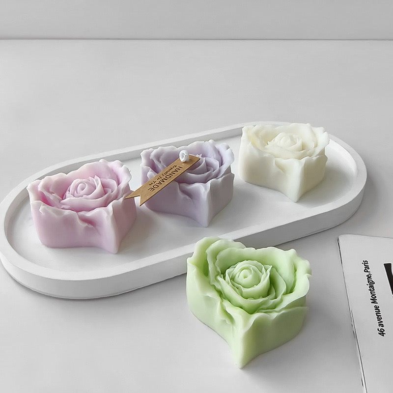 Heart Flower Candle Silicone Mold ii h05