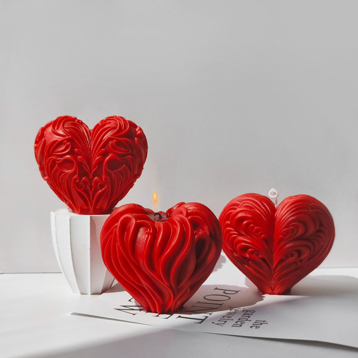 3D Heart Candle Silicone Mold h03
