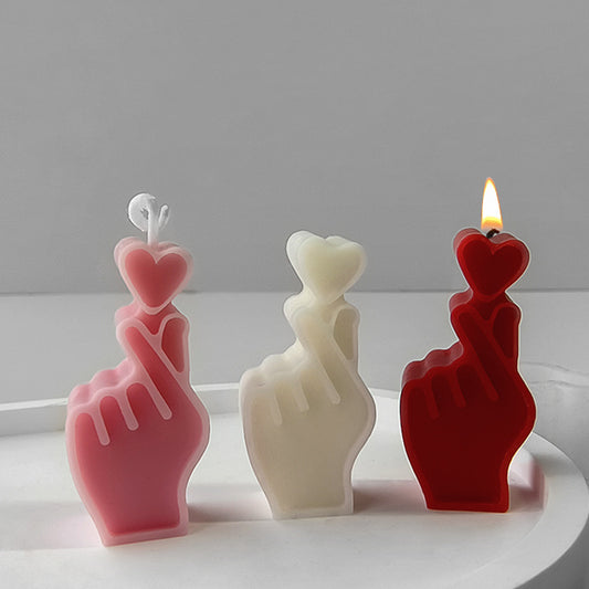 Heart Gesture Candle Silicone Mold h06