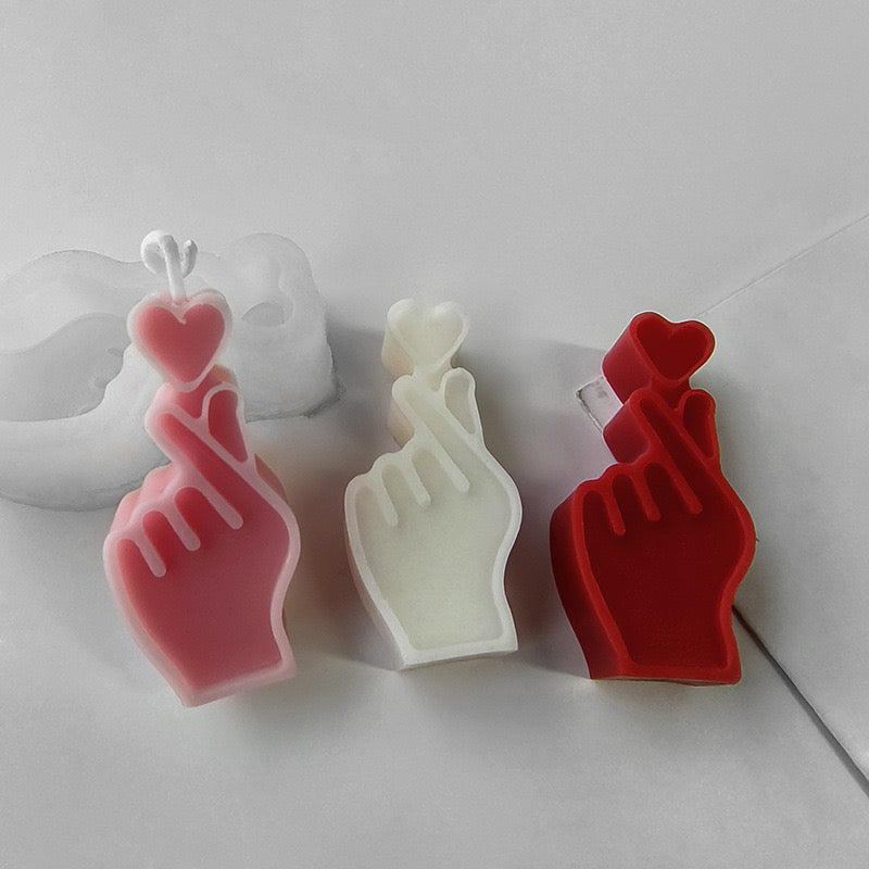 Heart Gesture Candle Silicone Mold h06