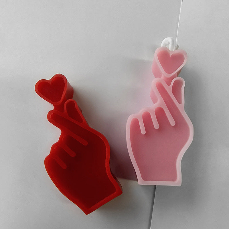 Heart Gesture Candle Silicone Mold h06
