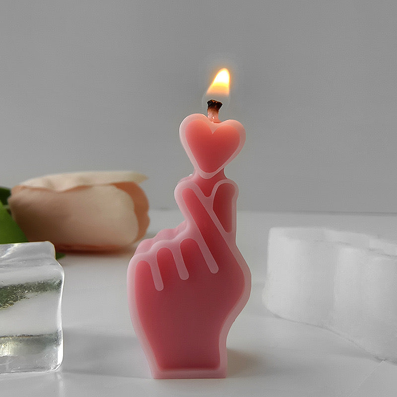 Heart Gesture Candle Silicone Mold h06