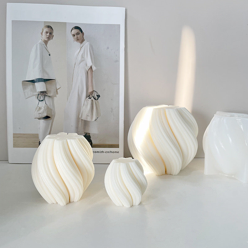 Geometric Spiral Candle Silicone Mold h010