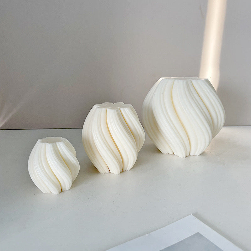 Geometric Spiral Candle Silicone Mold h010