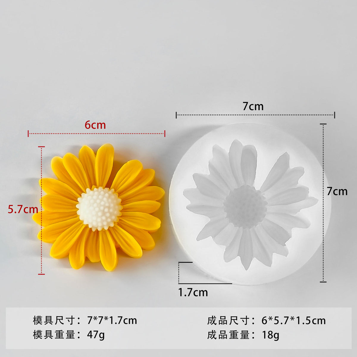 Sunflower Candle Silicone Mold h013