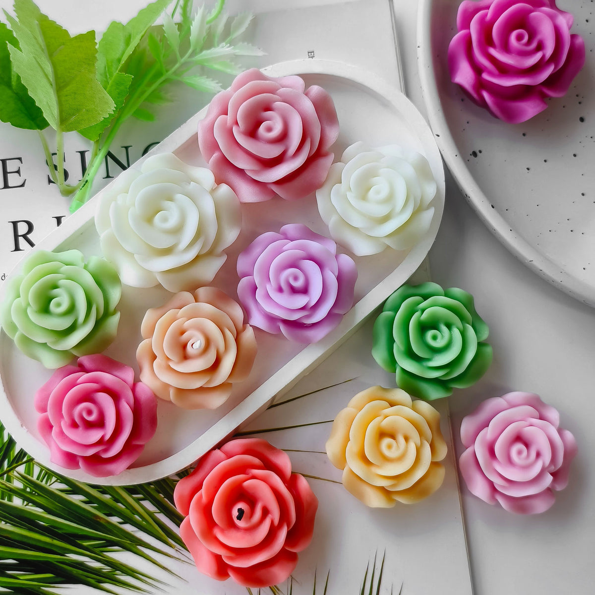 Candle Rose Silicone Mold h013
