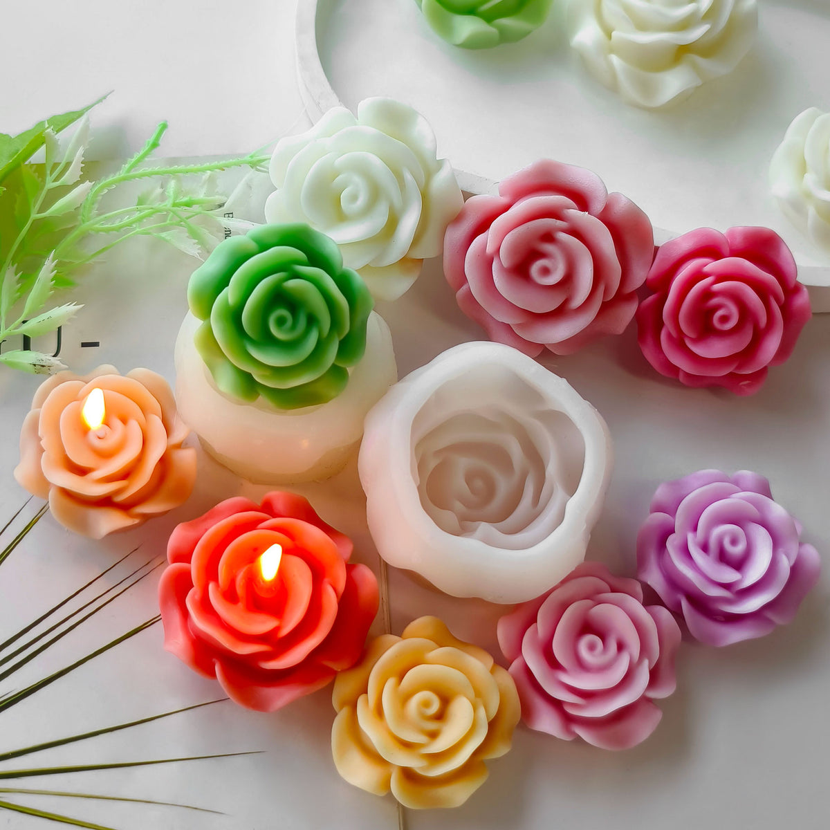Candle Rose Silicone Mold h013