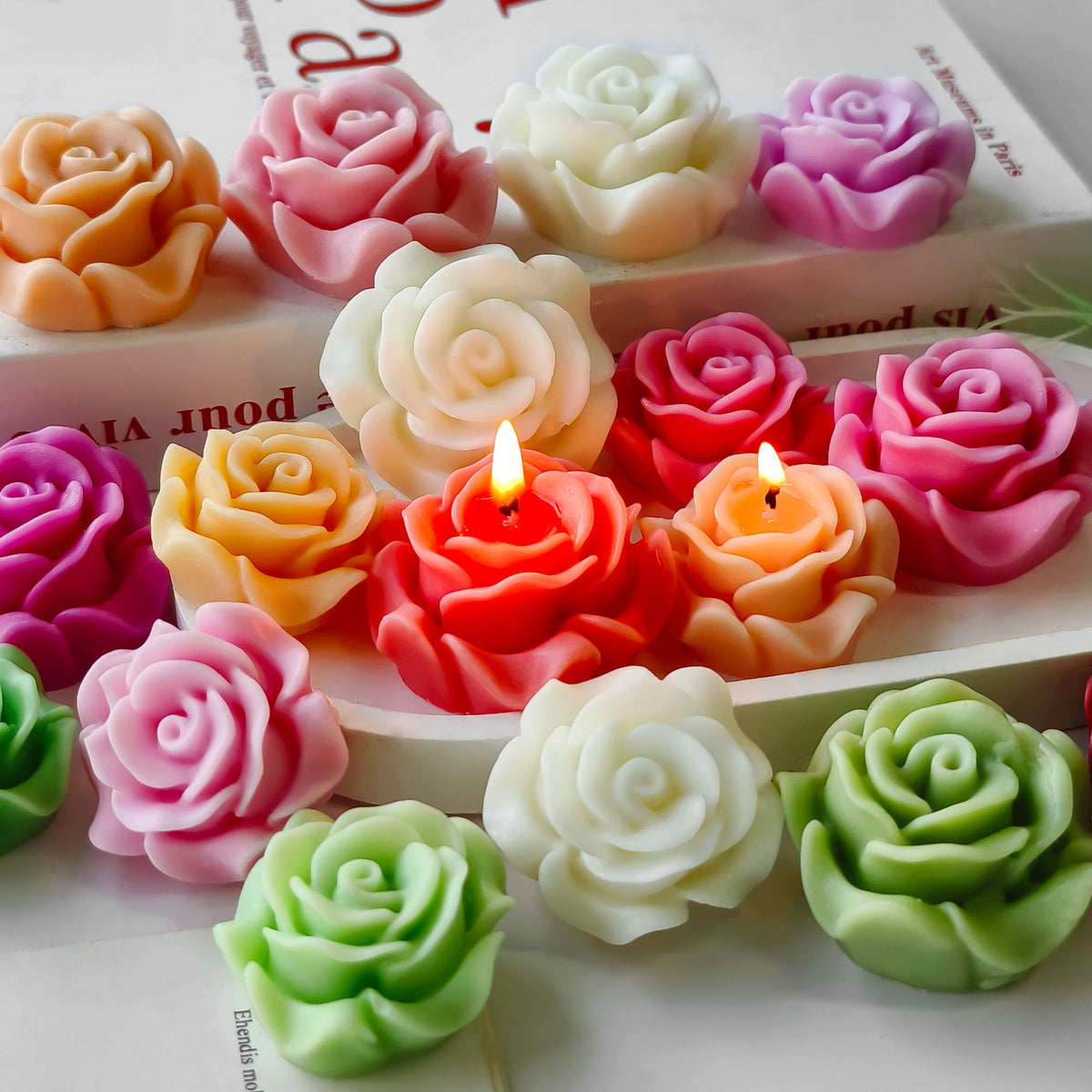 Candle Rose Silicone Mold h013