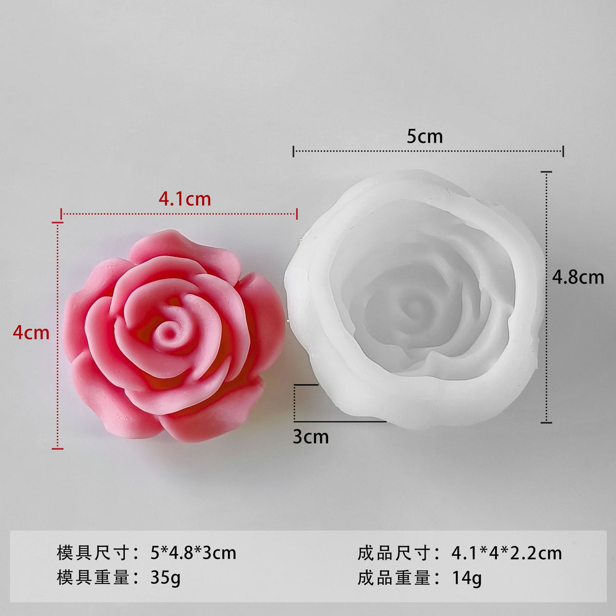 Candle Rose Silicone Mold h013