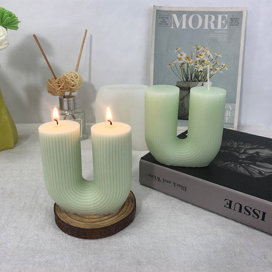 U Shape Candle Silicone Mold h09