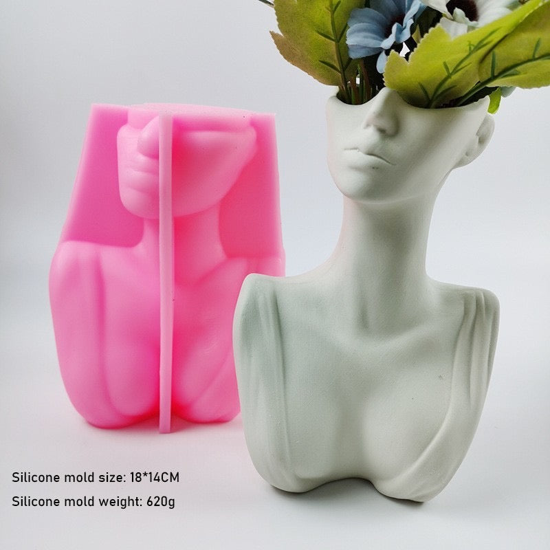 Face Vase Silicone Mold i02