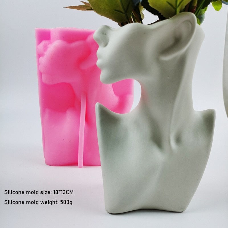 Face Vase Silicone Mold i02