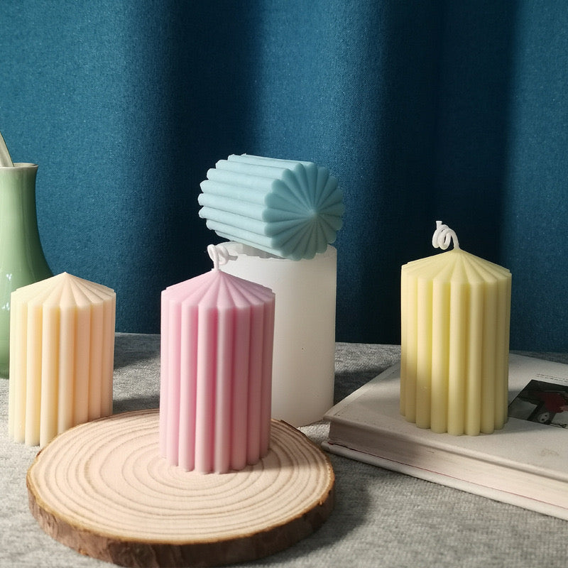 Cylindrical Pillar Candle Silicone Mold h06