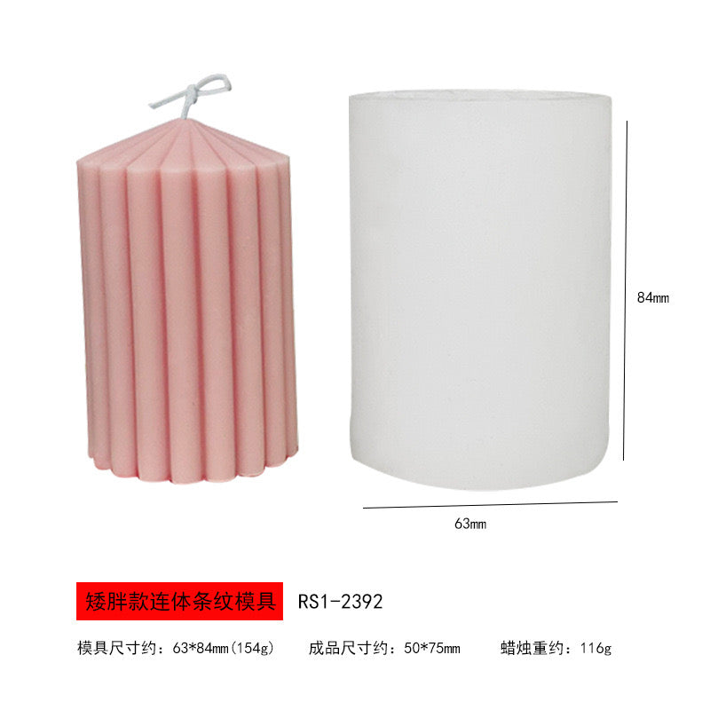 Cylindrical Pillar Candle Silicone Mold h06