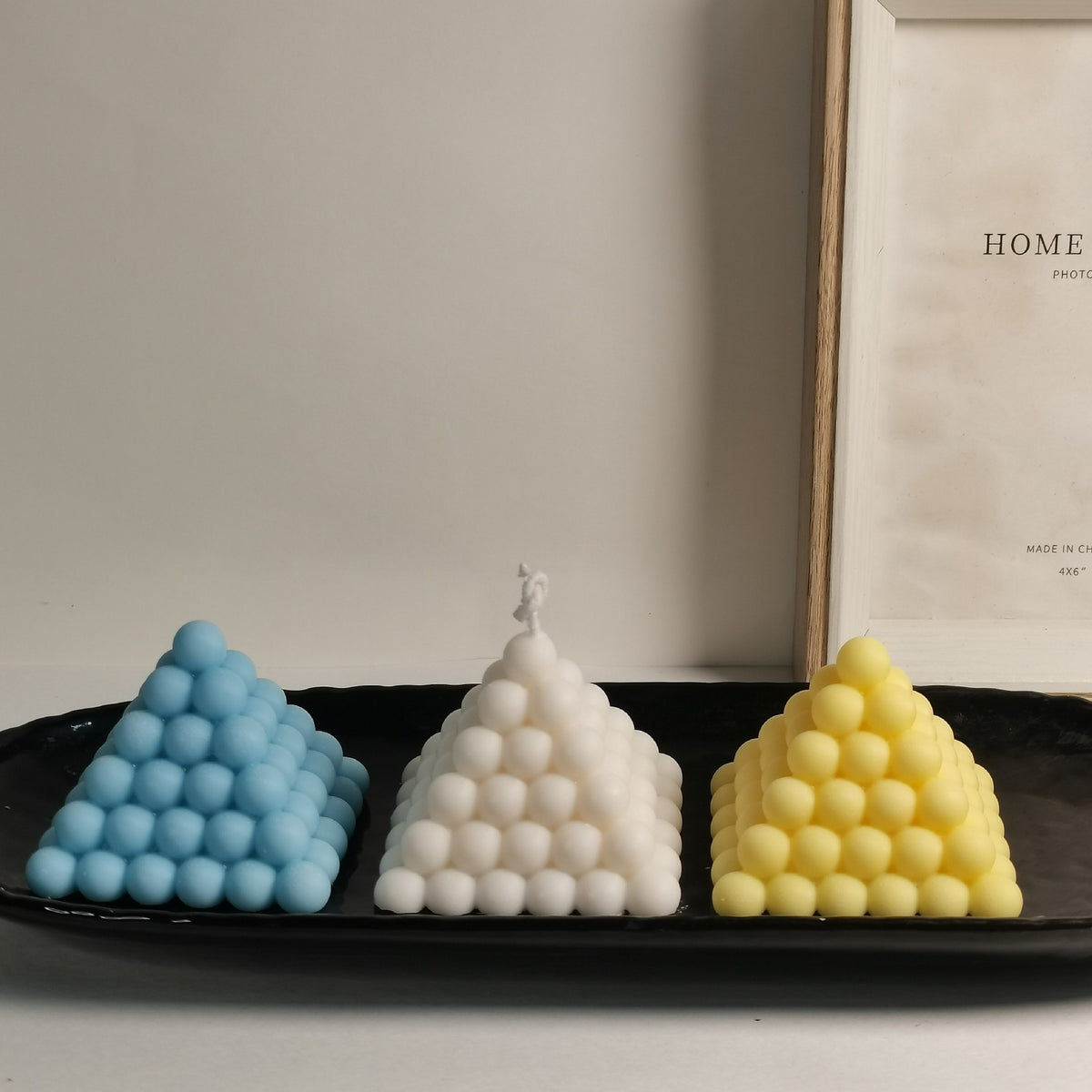 Bubble Pyramid Candle Silicone Mold h06