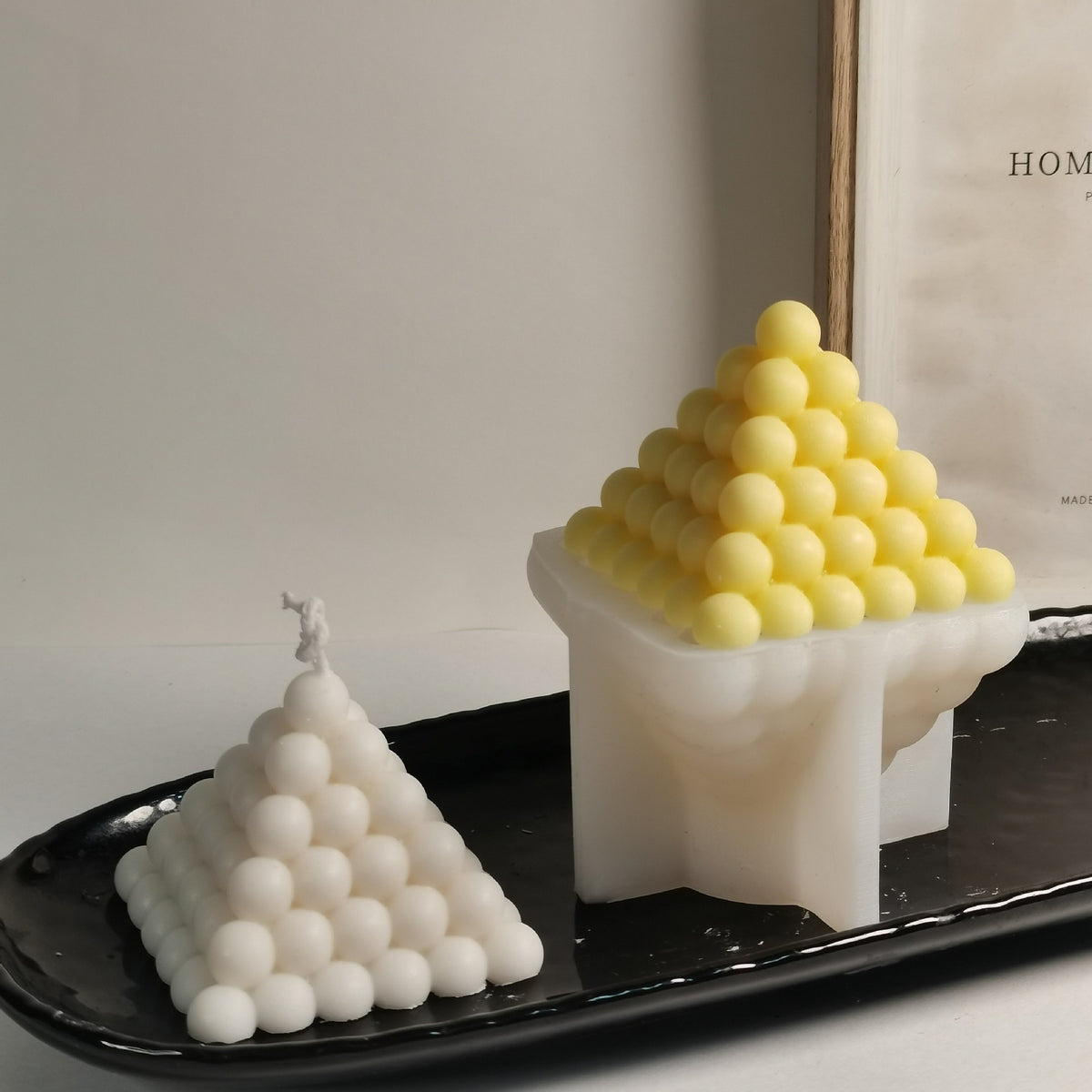 Bubble Pyramid Candle Silicone Mold h06