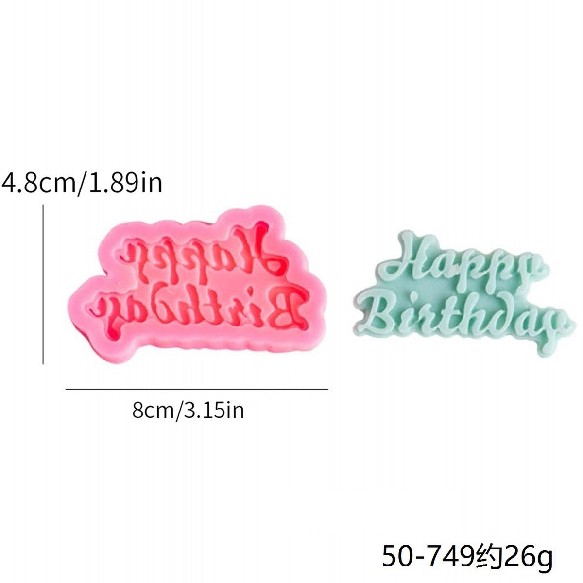 Happy Birthday Silicone Mold i07