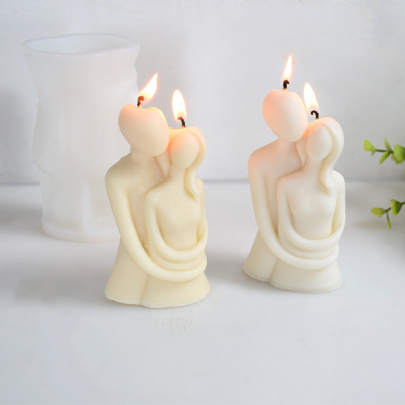 Embracing Couple Candle Silicone Mold h08