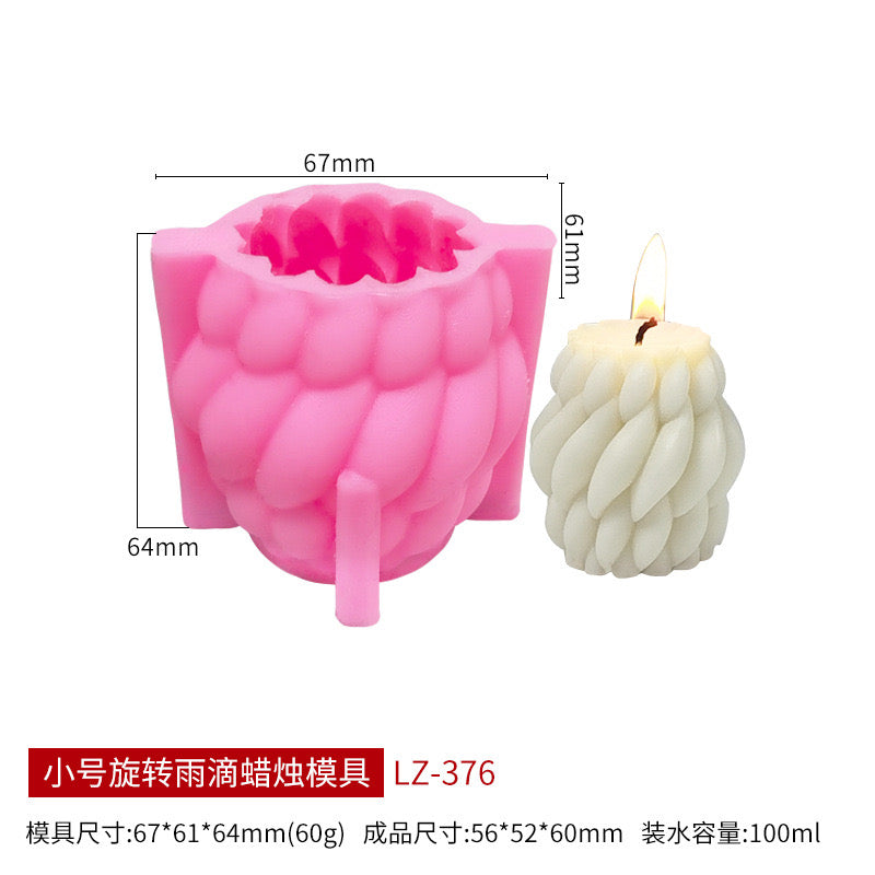 Pink Geometric Twirl Candle Silicone Mold h010