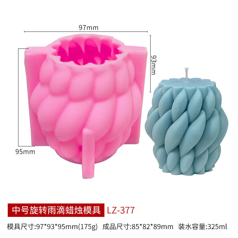Pink Geometric Twirl Candle Silicone Mold h010