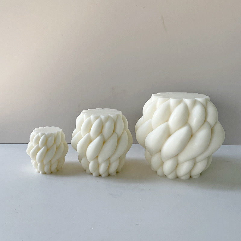 Geometric Twirl Candle Silicone Mold h010