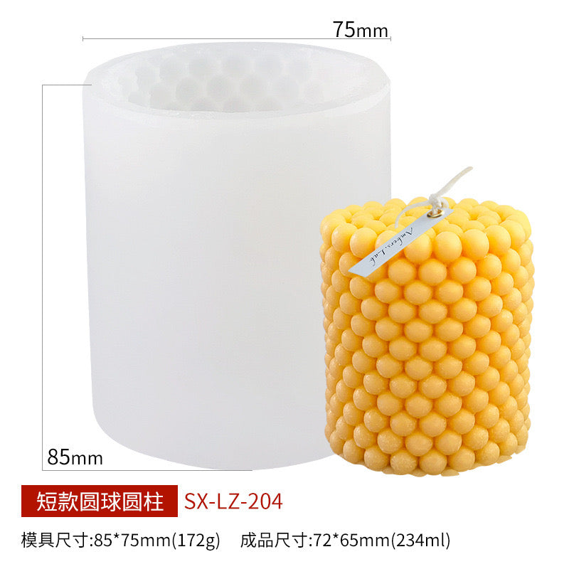 Bubble  Cylindrical Candle Silicone Mold h06
