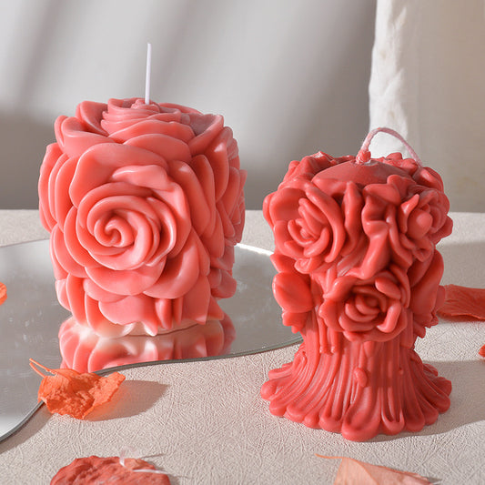 3D Rose Candle Silicone Mold h01