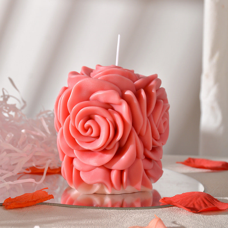 3D Rose Candle Silicone Mold h01