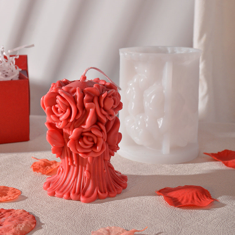 3D Rose Candle Silicone Mold h01