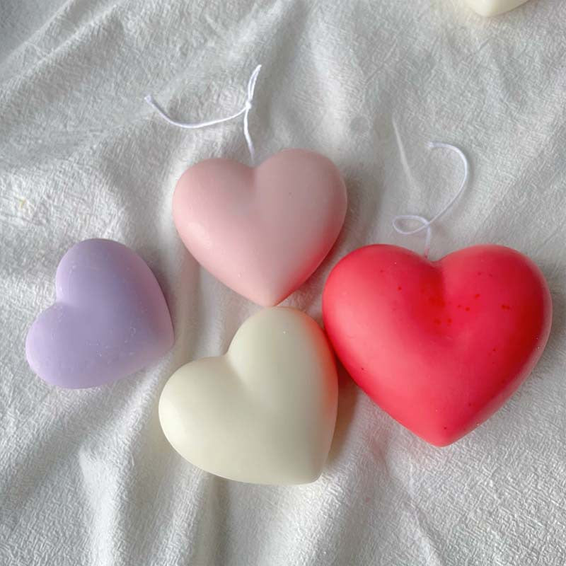 Smooth Heart Candle Silicone Mold h05