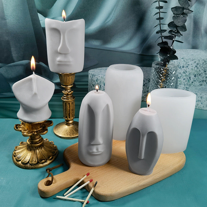 Abstract Face Candle Silicone Mold h08