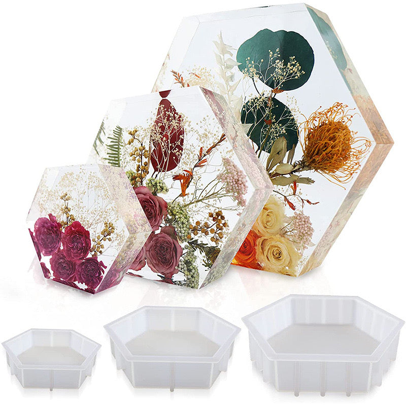 Hexagon Flower Conservation Silicone Mold b014
