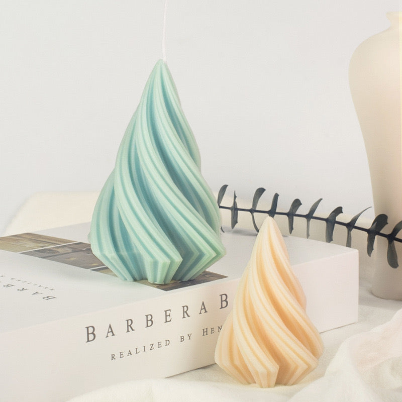 Spiral Triangle Candle Silicone Mold h01