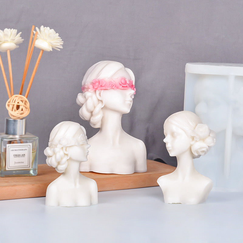 Blindfold Lady Candle Silicone Mold h08