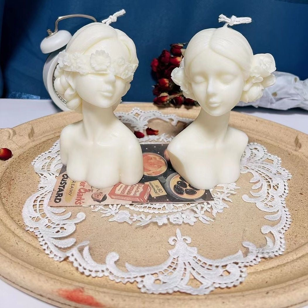 Blindfold Lady Candle Silicone Mold h08
