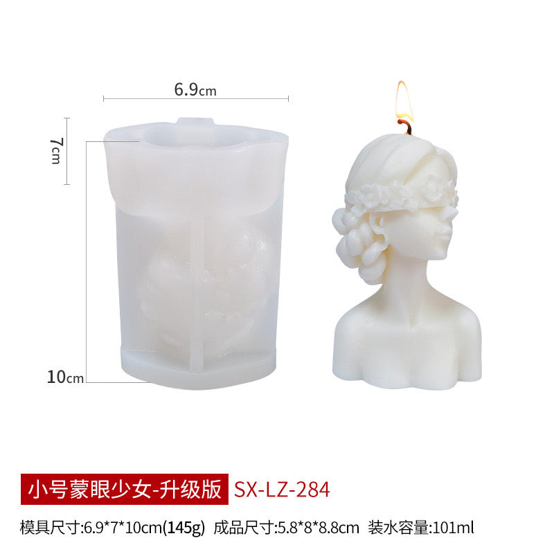 Blindfold Lady Candle Silicone Mold h08