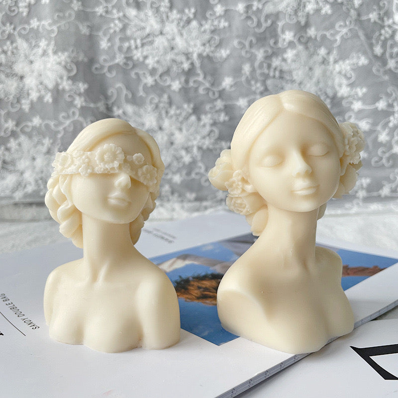 Blindfold Lady Candle Silicone Mold h08