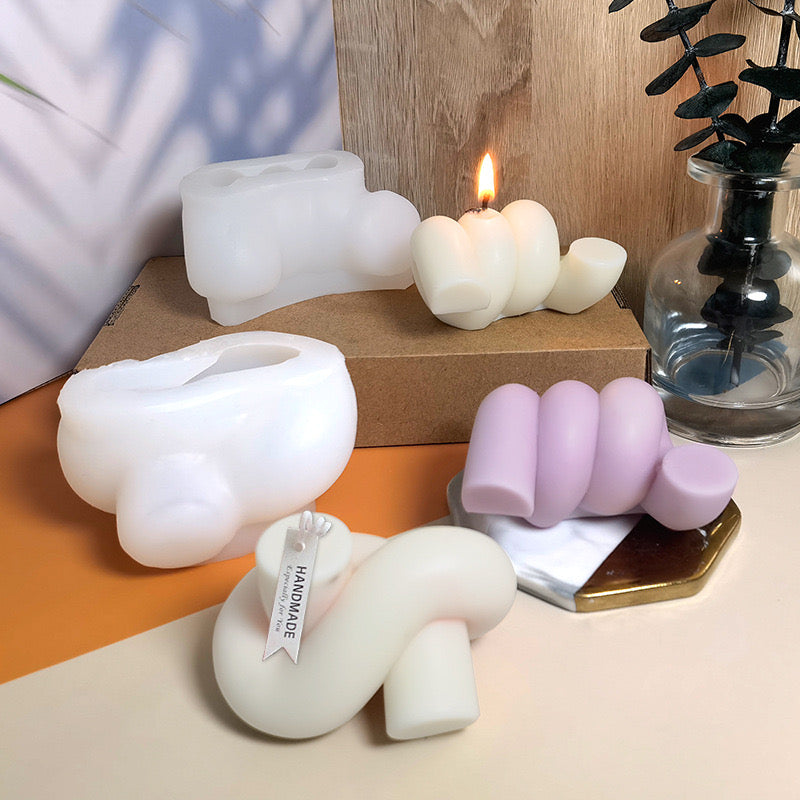 Knotted Candle Silicone Mold h06