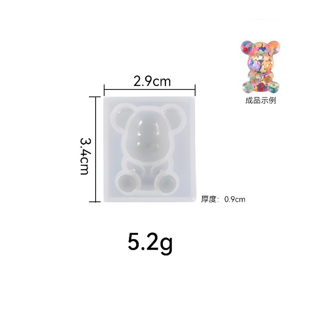 Bear Keychain Silicone Mold a07