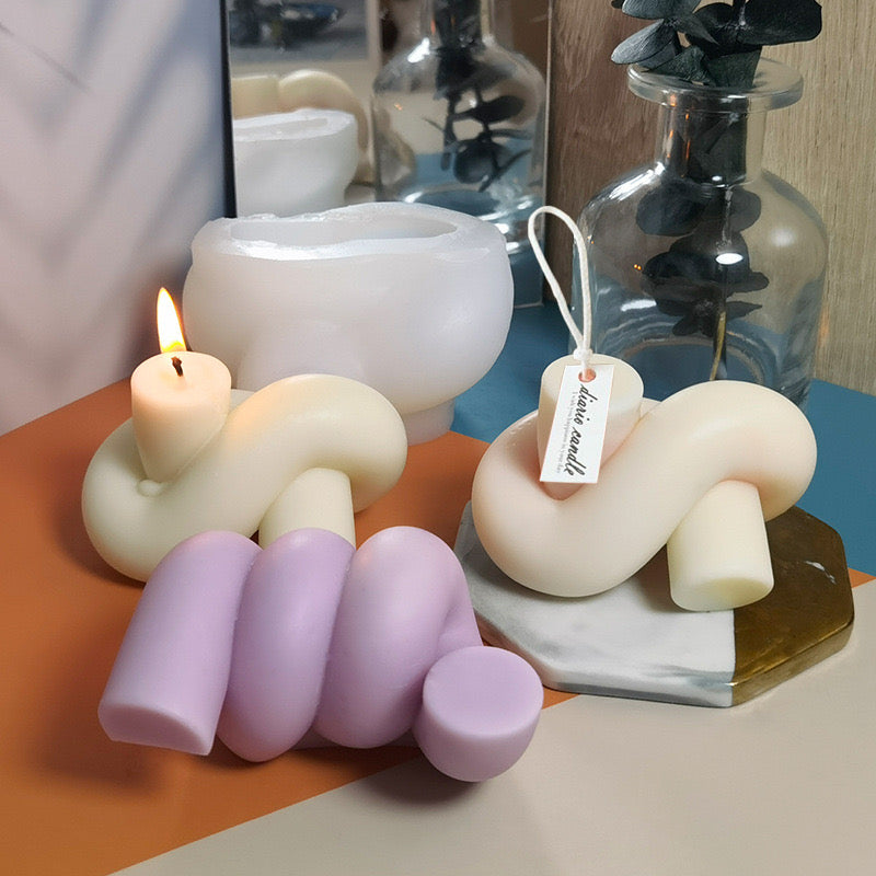 Knotted Candle Silicone Mold h06