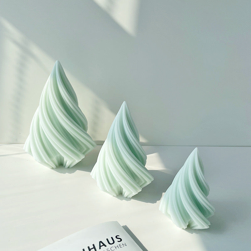 Spiral Triangle Candle Silicone Mold h01
