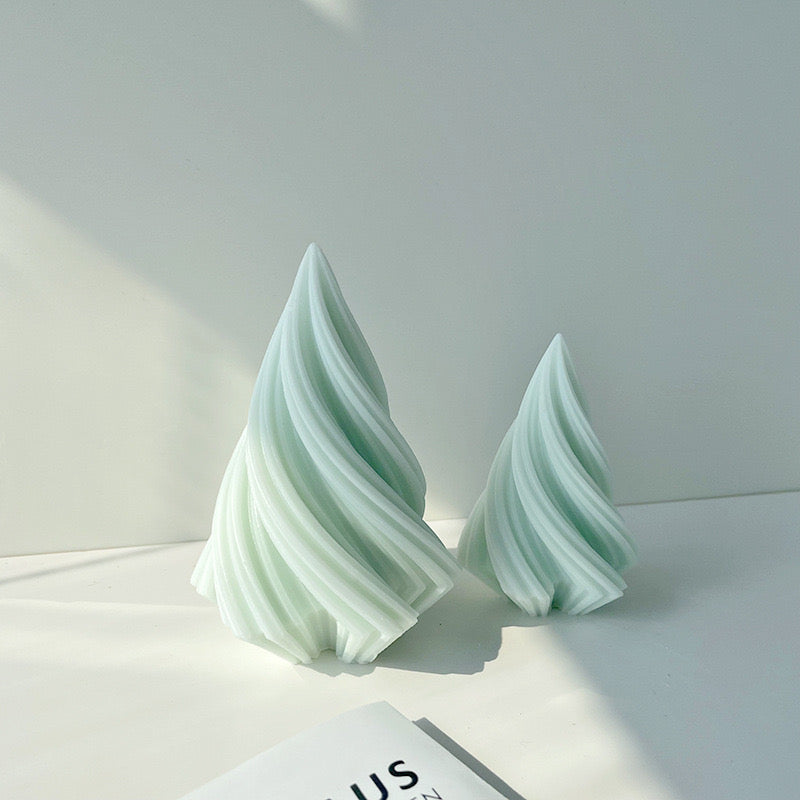Spiral Triangle Candle Silicone Mold h01