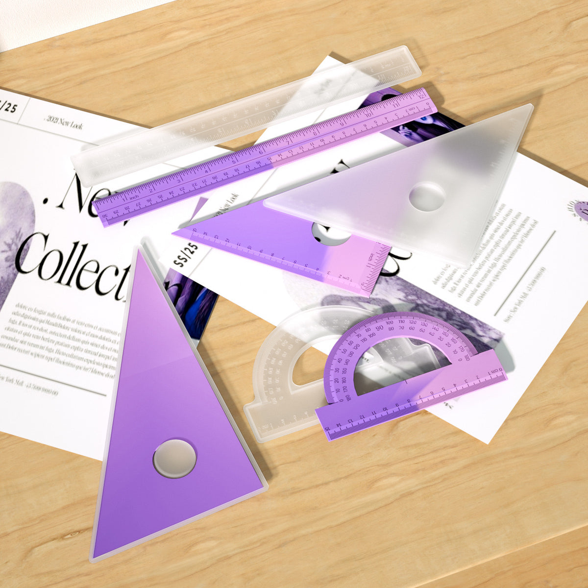 Ruler and Math Set Silicone Mold a13